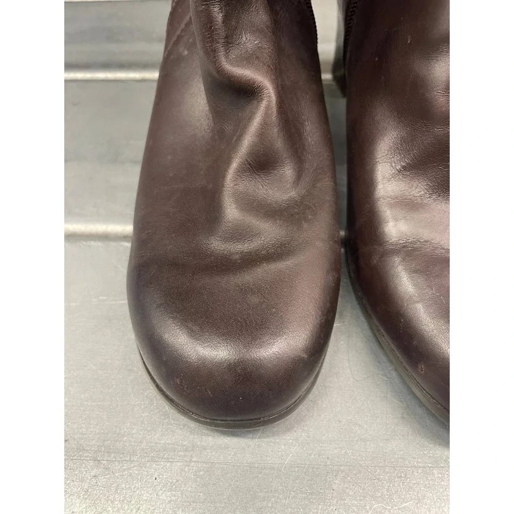 Spring Step Ankle Boots Womens‎ 9.5 Brown Leather Bootie Side Zip